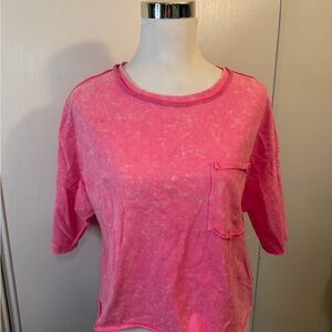 Pink Cropped 100% Cotton Tee